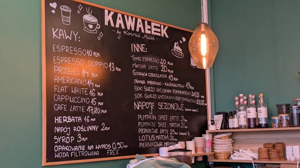 Tablica z menu